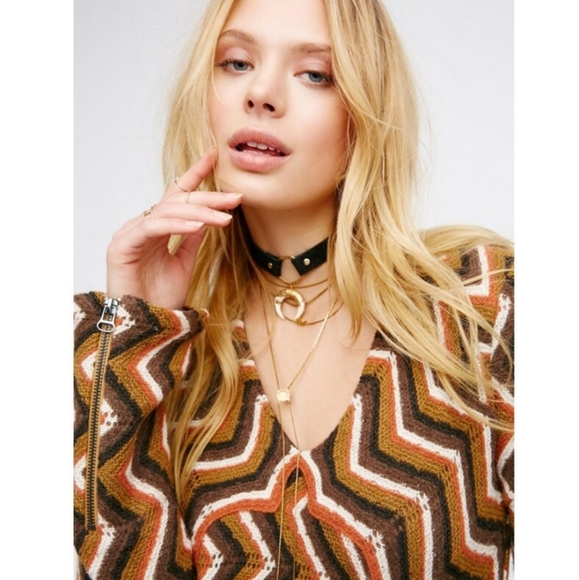 Host Picked - Free People "Rhiannon" Chevron Sweater Dress NWOT - Picture 7 of 15